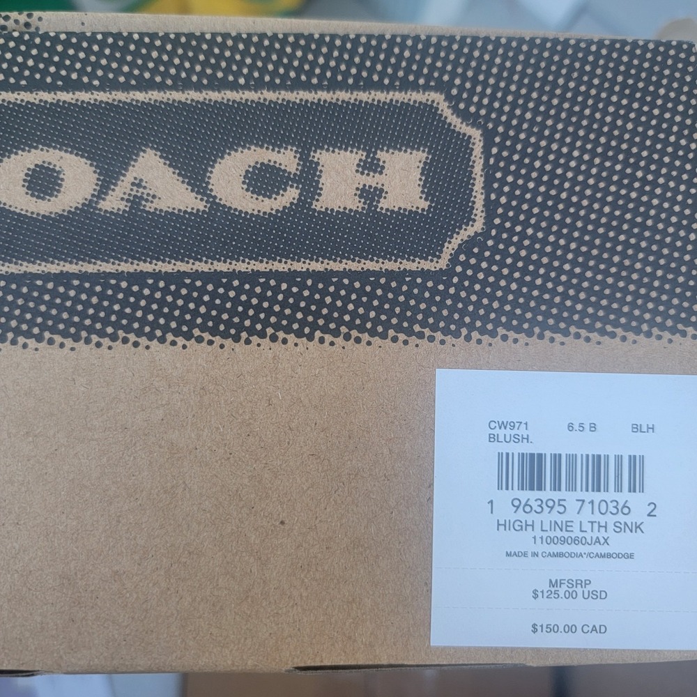 Coach Leather Women's High Line Blush Sneakers Size 6.5 New In Box! - Picture 3 of 5